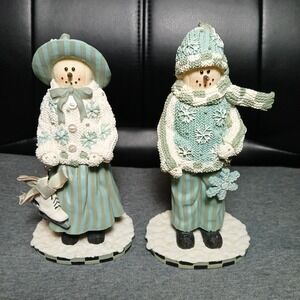 Miss Heather's Plum Pudding Snowmen By Heather Ruybal Couple Pair Set